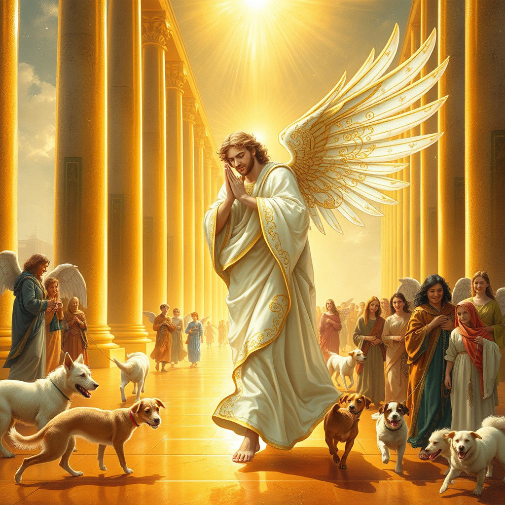 Radiant Angel Gabriel on Golden Street