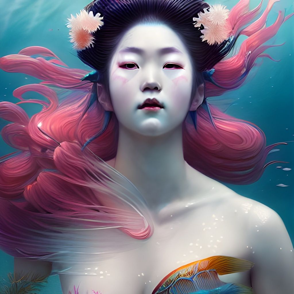 Mythological Japanese Geisha Mermaids Series