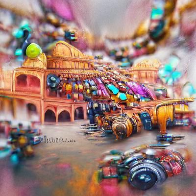 Jaipur's Johari Bazaar: A Steampunk Photoillustration