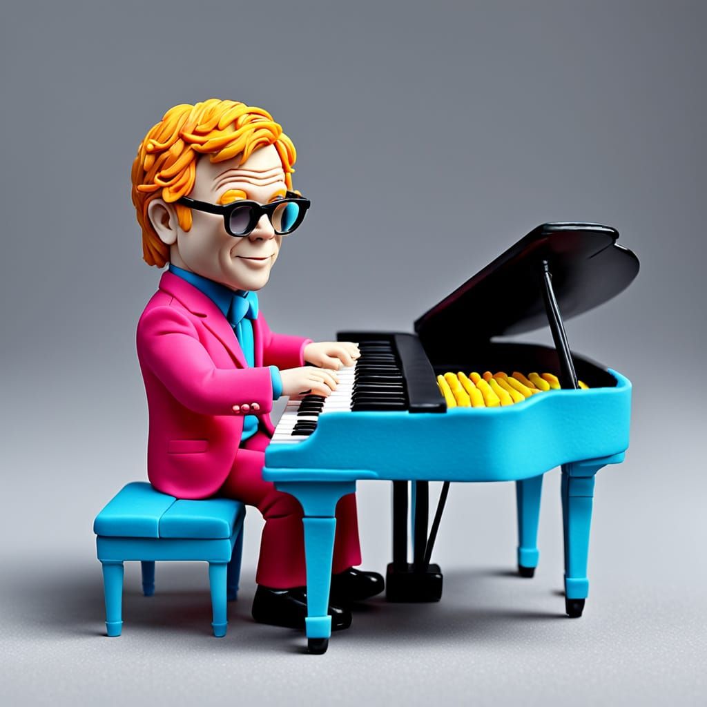 Play-Doh Elton John Plays Piano in 3D