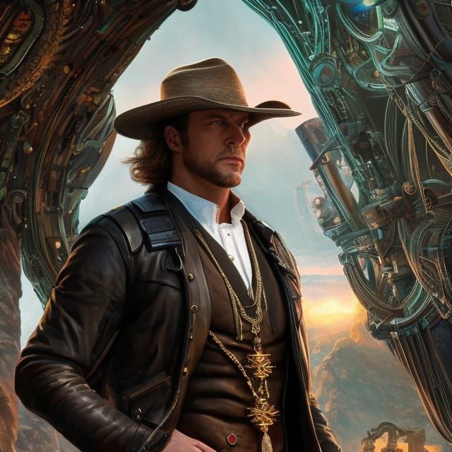 Steampunk Time Traveler in the Old West