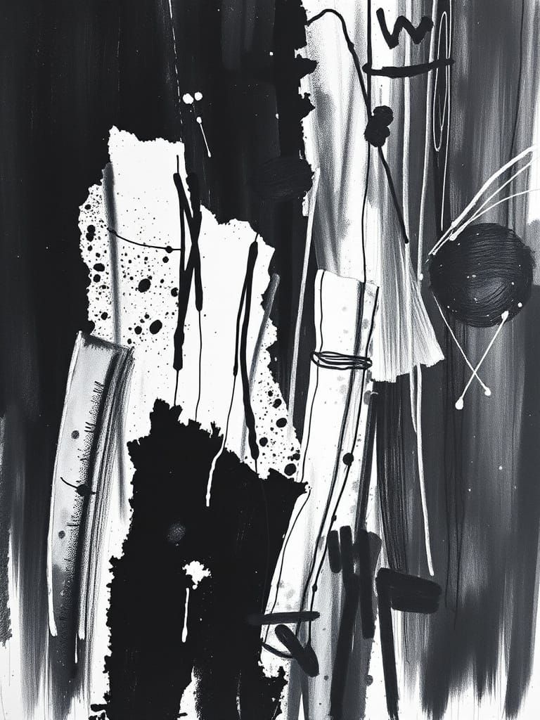 Bold Charcoal Drawing of Textured Contrast