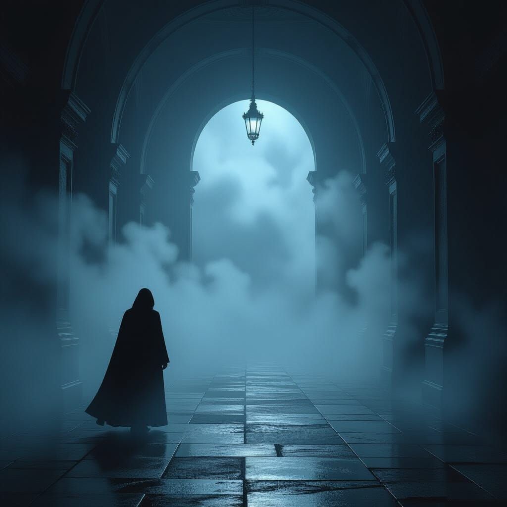 Eerie 1980s Liminal Space in Fog