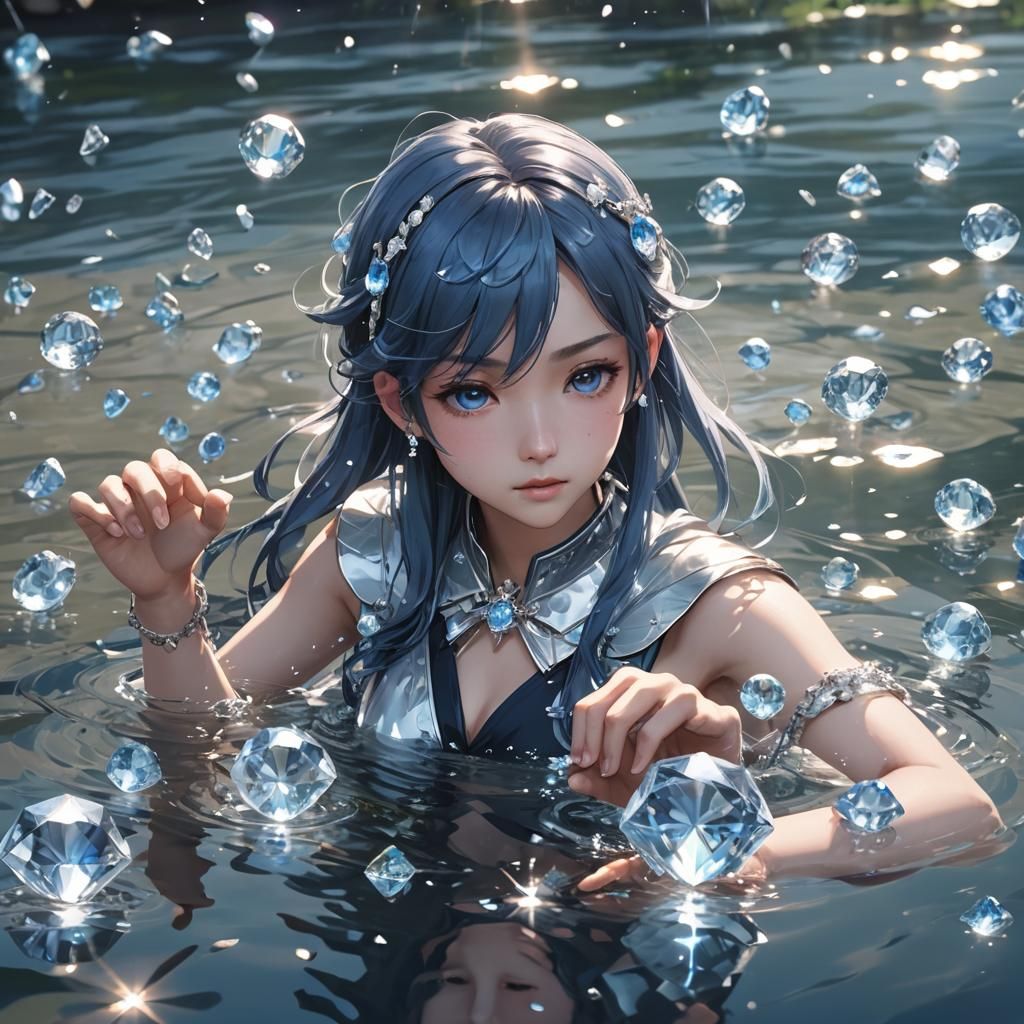 Water Diamonds Paradox in 3D Anime Art