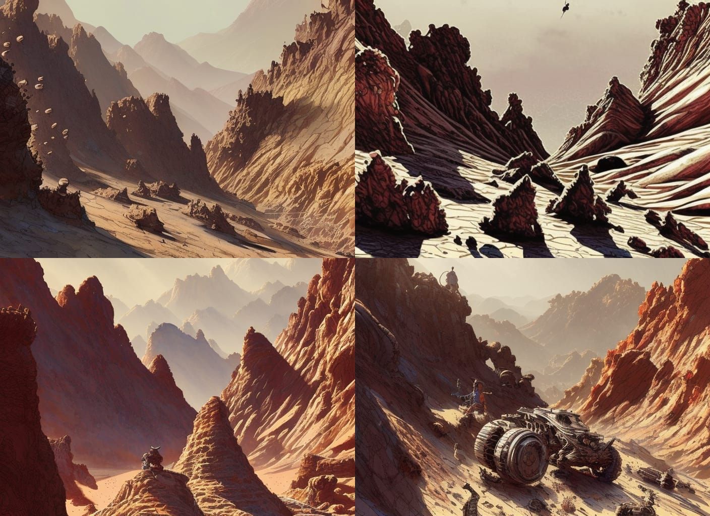 Hyper-Detailed Desert Landscape in Watercolor Style