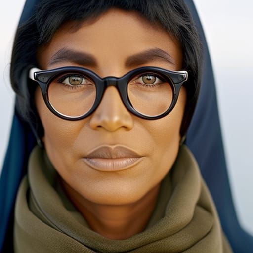 Intense Portrait of Woman in Bikini with Foggy Forest