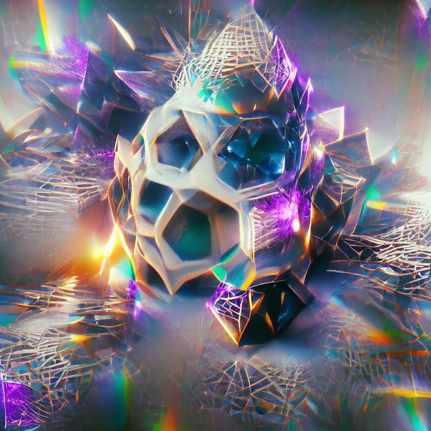 Iridescent Tesseract in Space