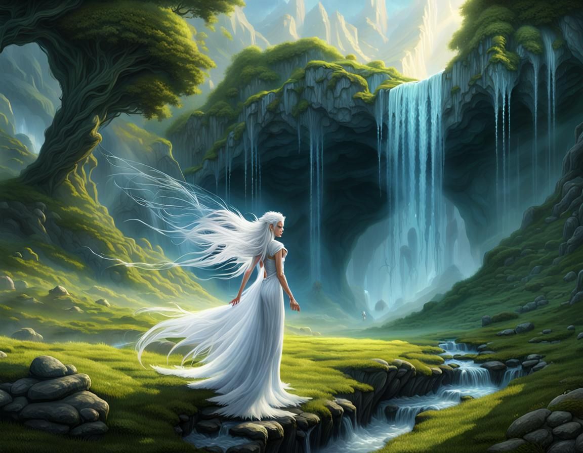 Pixie Fairy Flies to Misty Waterfall Cave