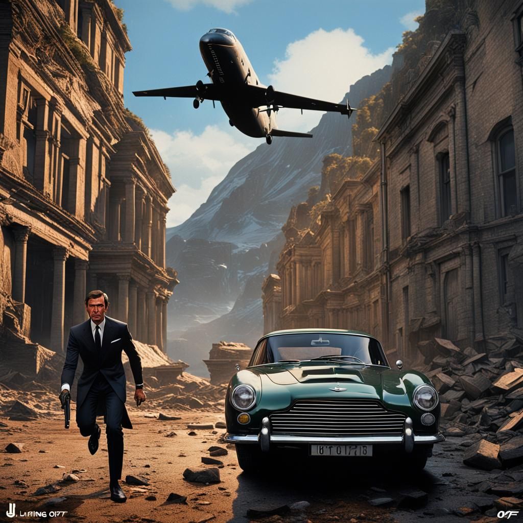 James Bond 007 Action Scene: Digital Art