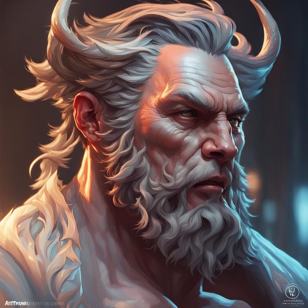 Detailed Portrait of a Man Transformed into Beast