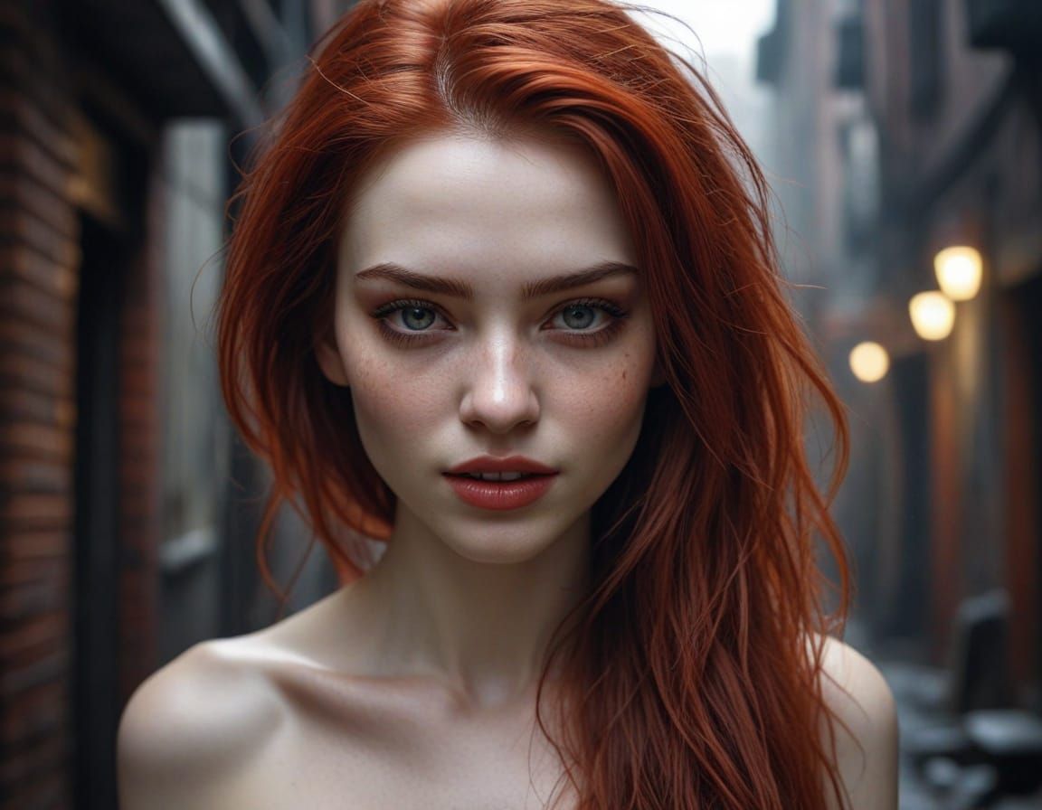 Seductive Vampire Goddess in a Trashy Alleyway