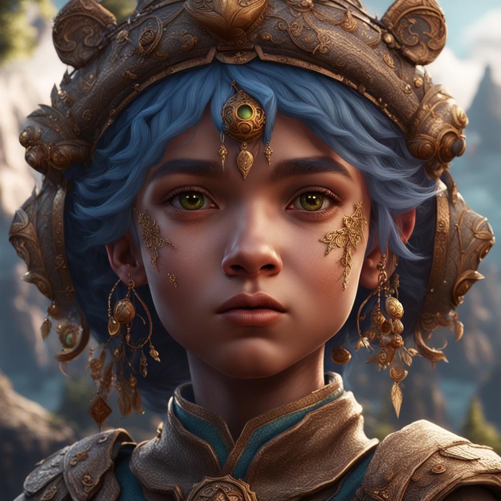 Fantastical Matte Painting of a Girl in Deep Color