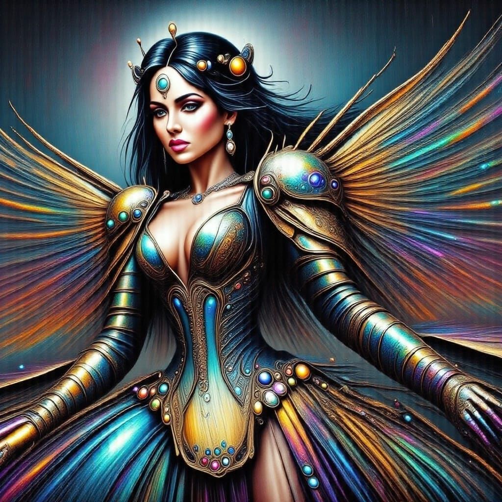 Dynamic Fluid Art in Eerie Flux Style