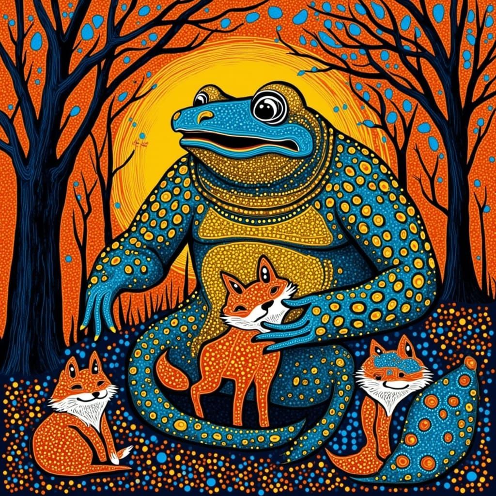 Toad Wedding in the Style of Henri Matisse