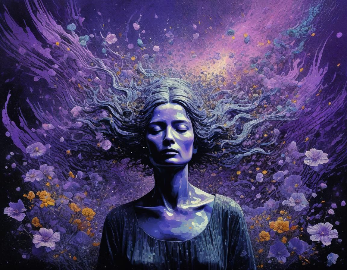 Ethereal Gangster in Surreal Abstract Landscape