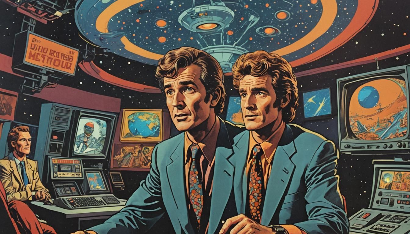 UFO Witness in TV Studio, Comic Book Art