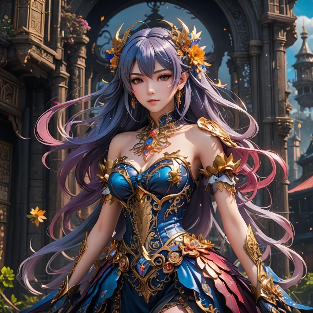 Anime Crossdresser in Detailed Matte Painting