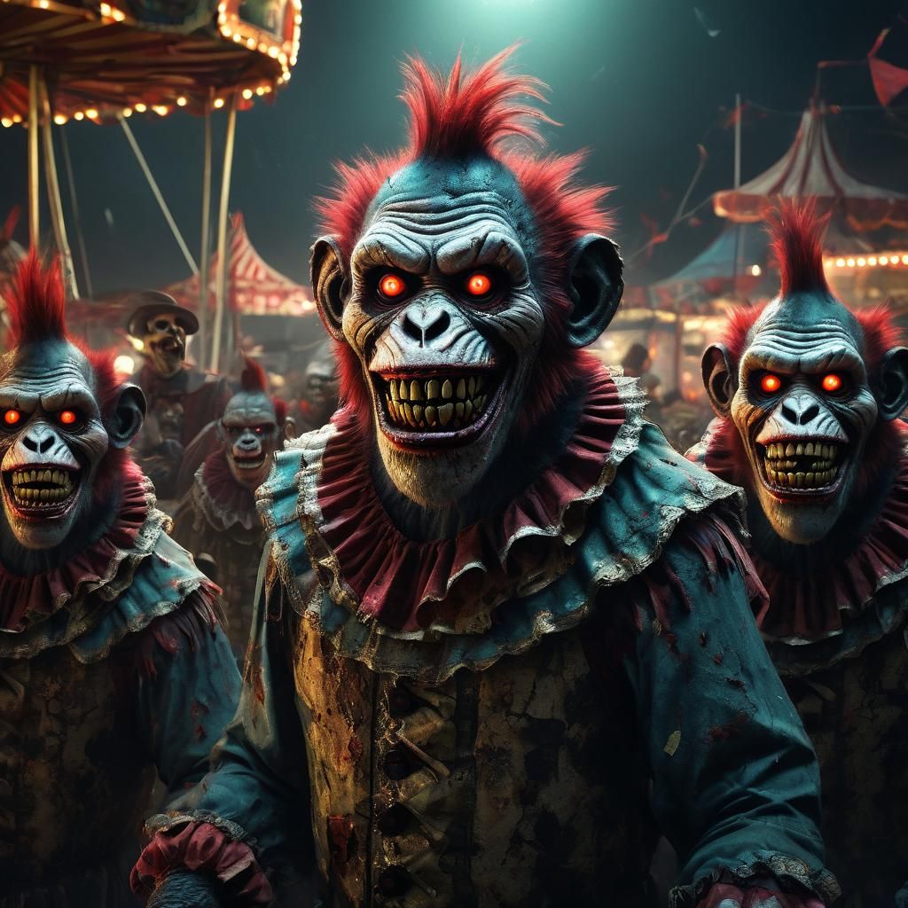 Zombie Monkey Clown Orchestra in Creepy Carnival