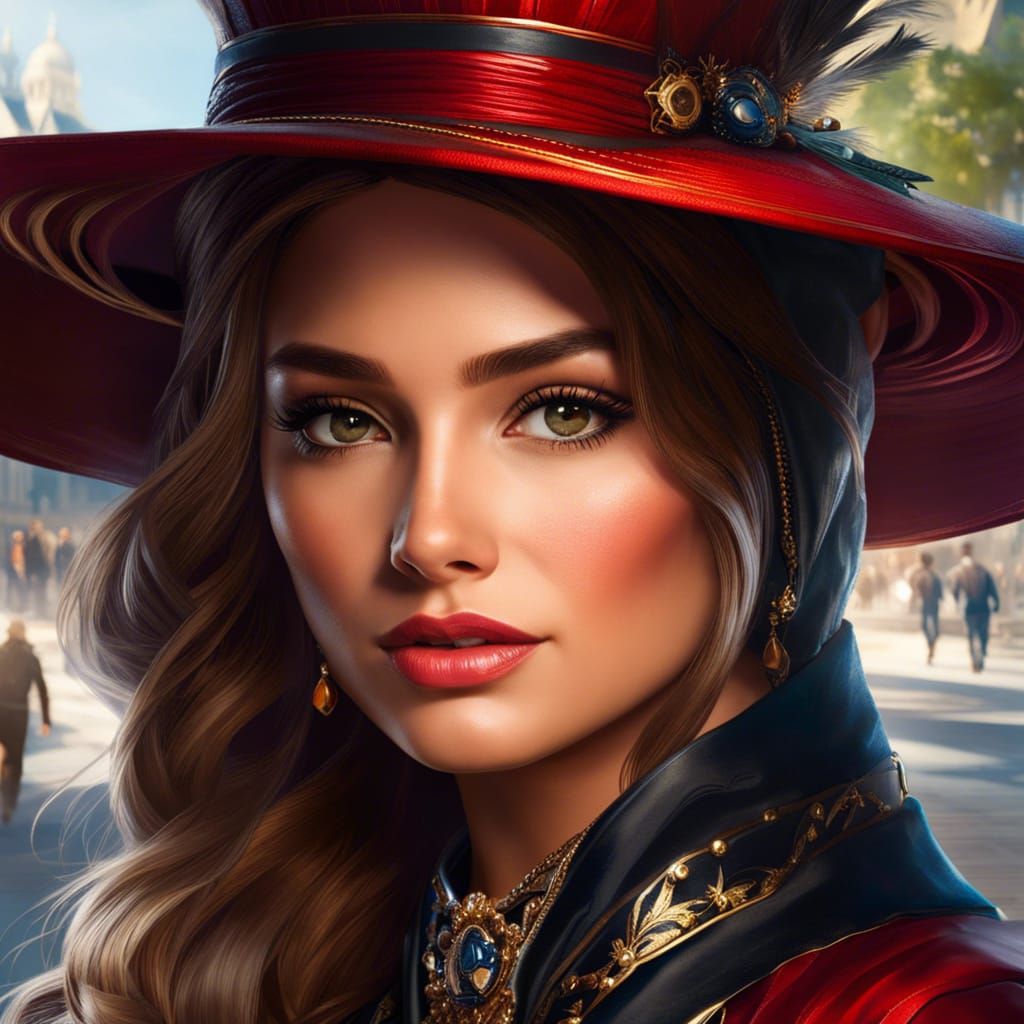 Beautiful Manga Lady Portrait in Spacecore Comicbook Style