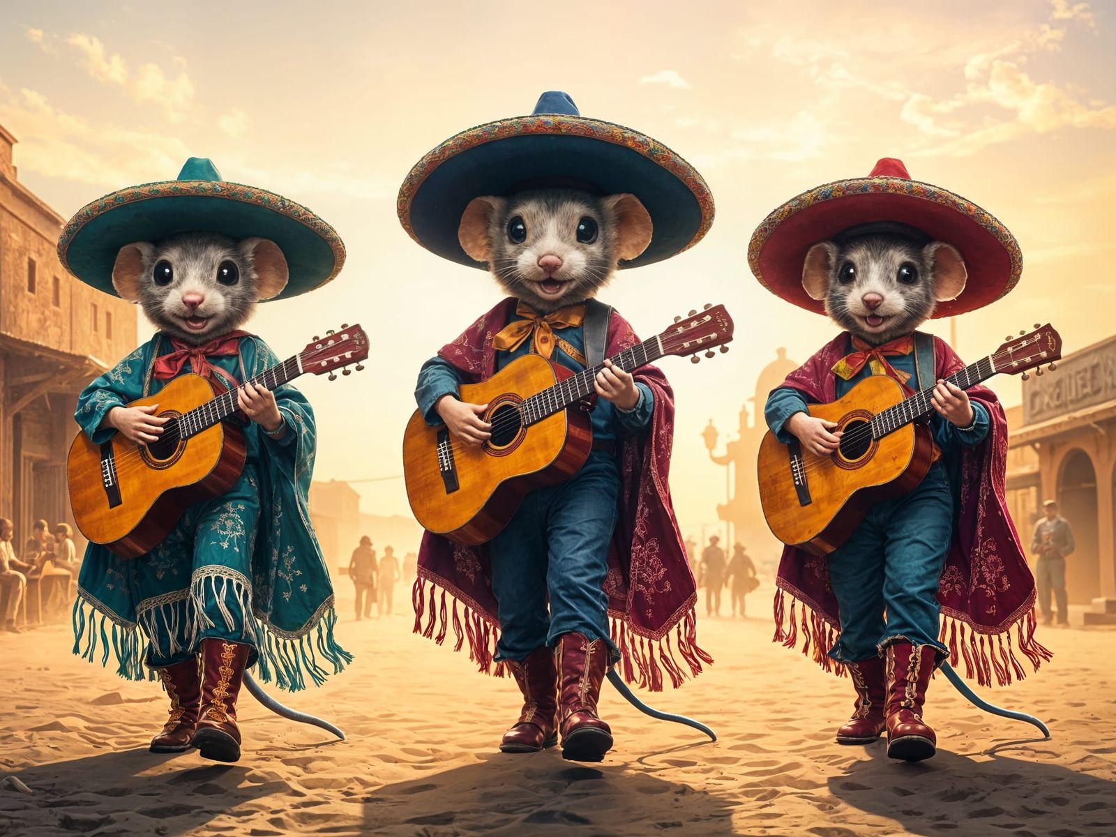 Three Mousy Mexican Musicians