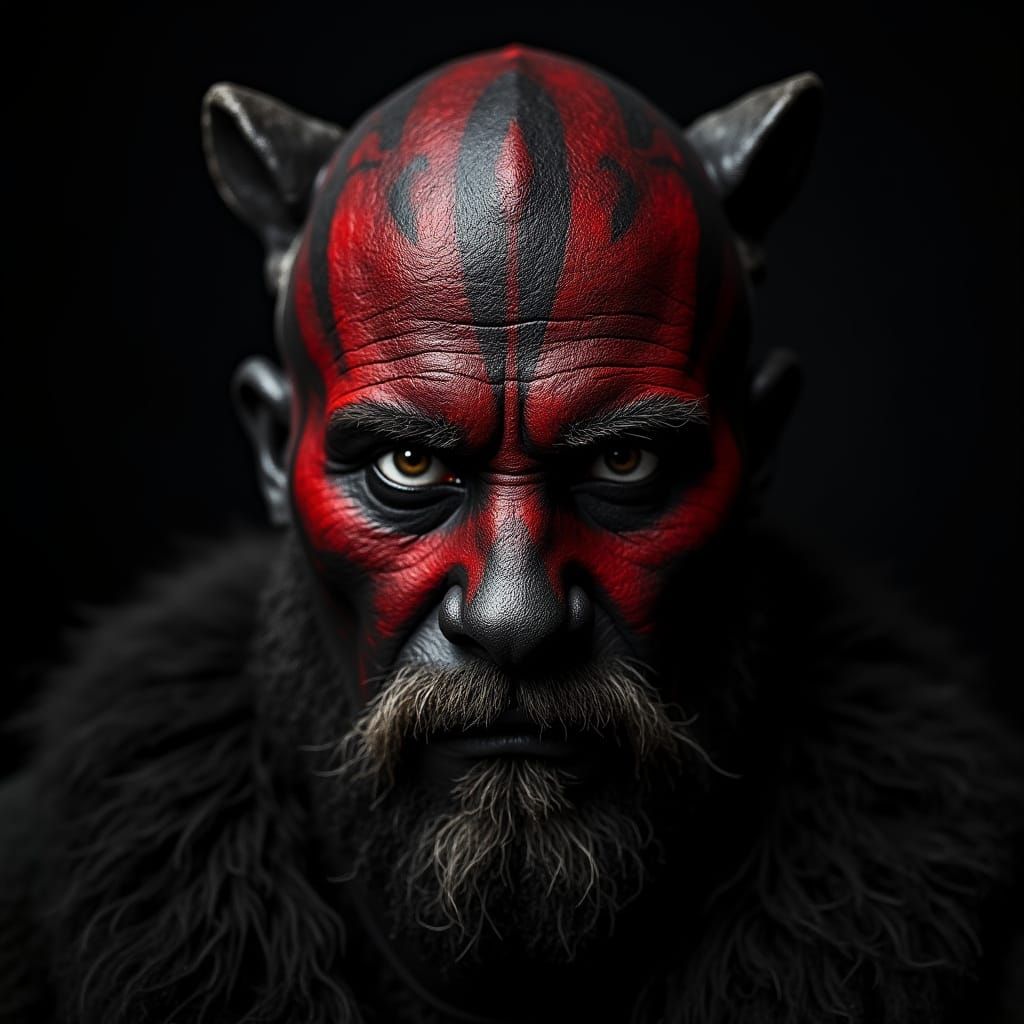 Hyperrealistic Portrait of a Viking Warrior Chief in Tribal ...