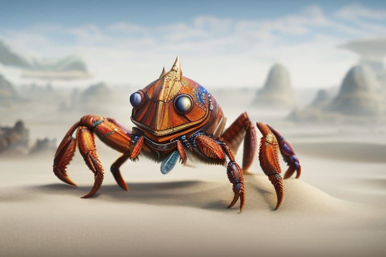 Armored Crab Warrior on the Beach