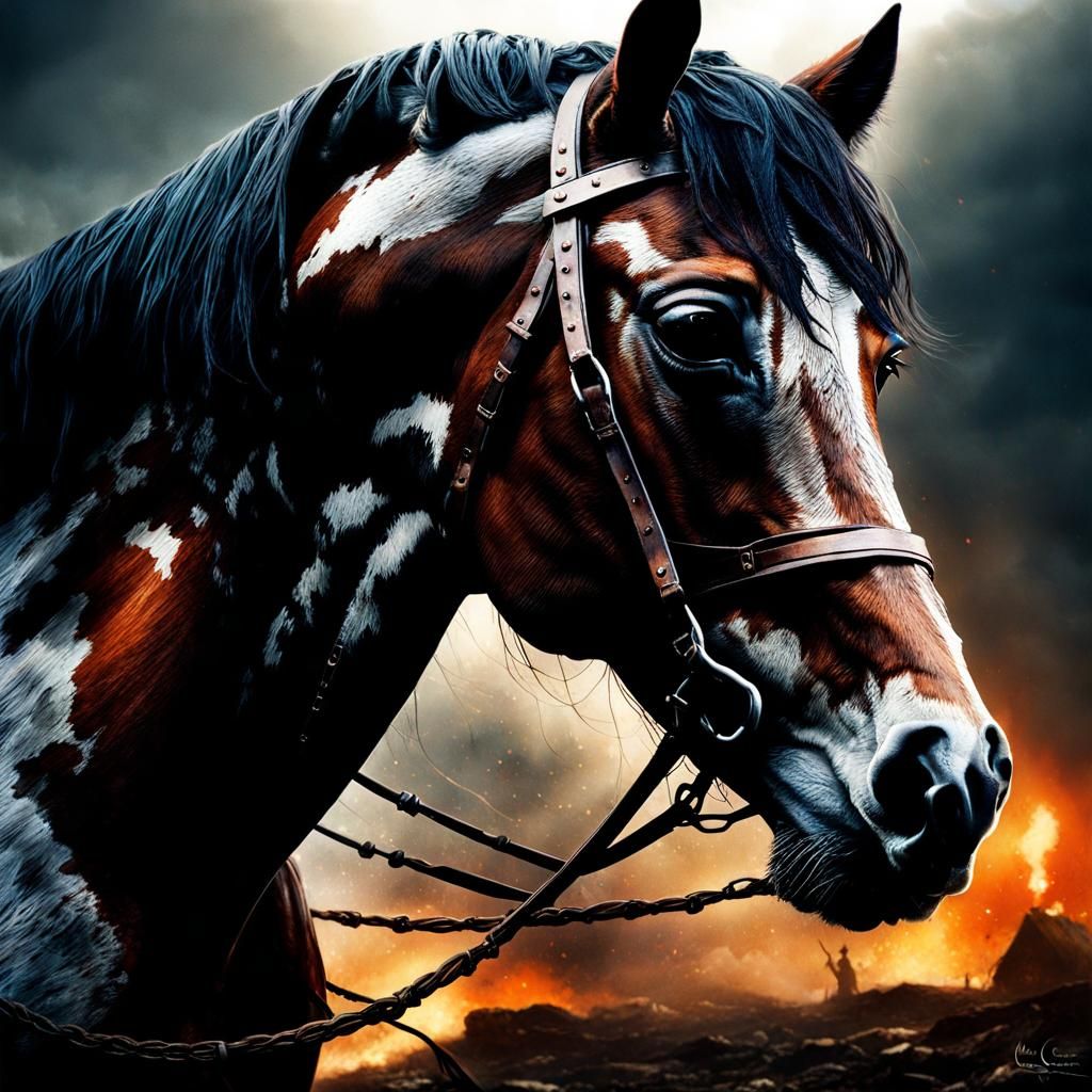 War - horse suffering
