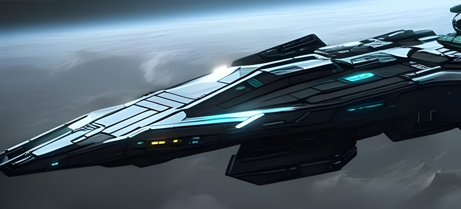 UNSC Warship in Deep Space Concept Art