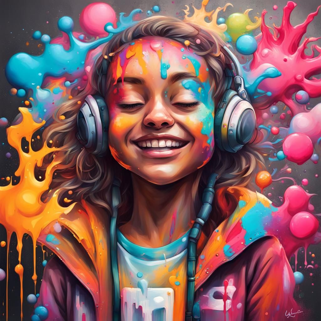 Colorful Graffiti Art with Polychromatic Details