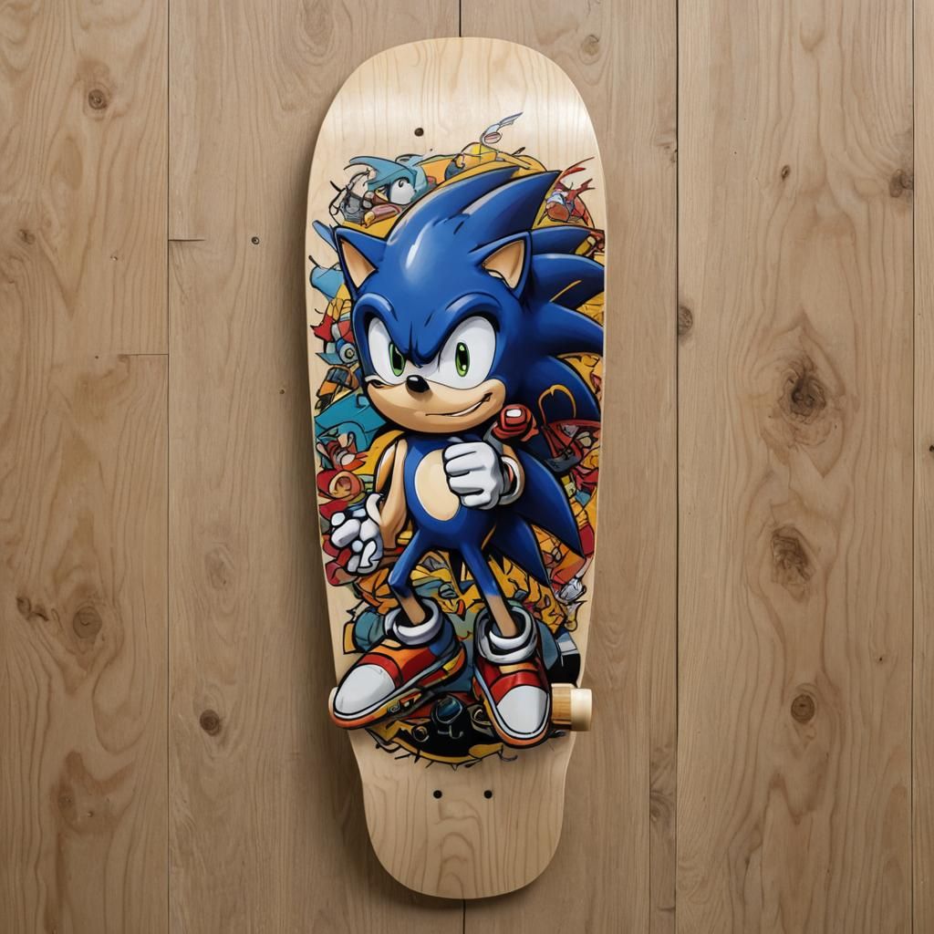 Sonic the Hedgehog Skateboard Art