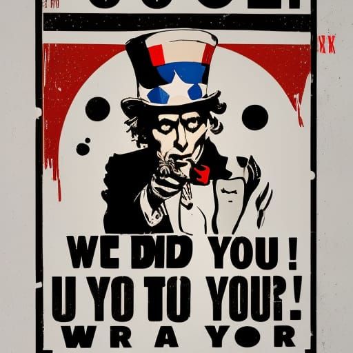 Uncle Sam Pop Art Recruitment Poster in Bauhaus Style