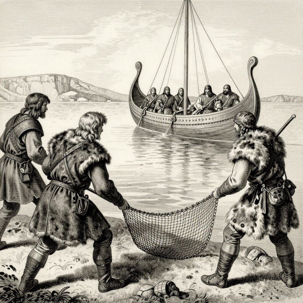 Nordic Vikings Fishing Encounter in Gulf of Finland