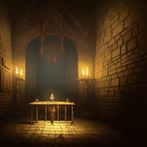 Medieval Torture Chamber Altar: Dark Fantasy Concept Art