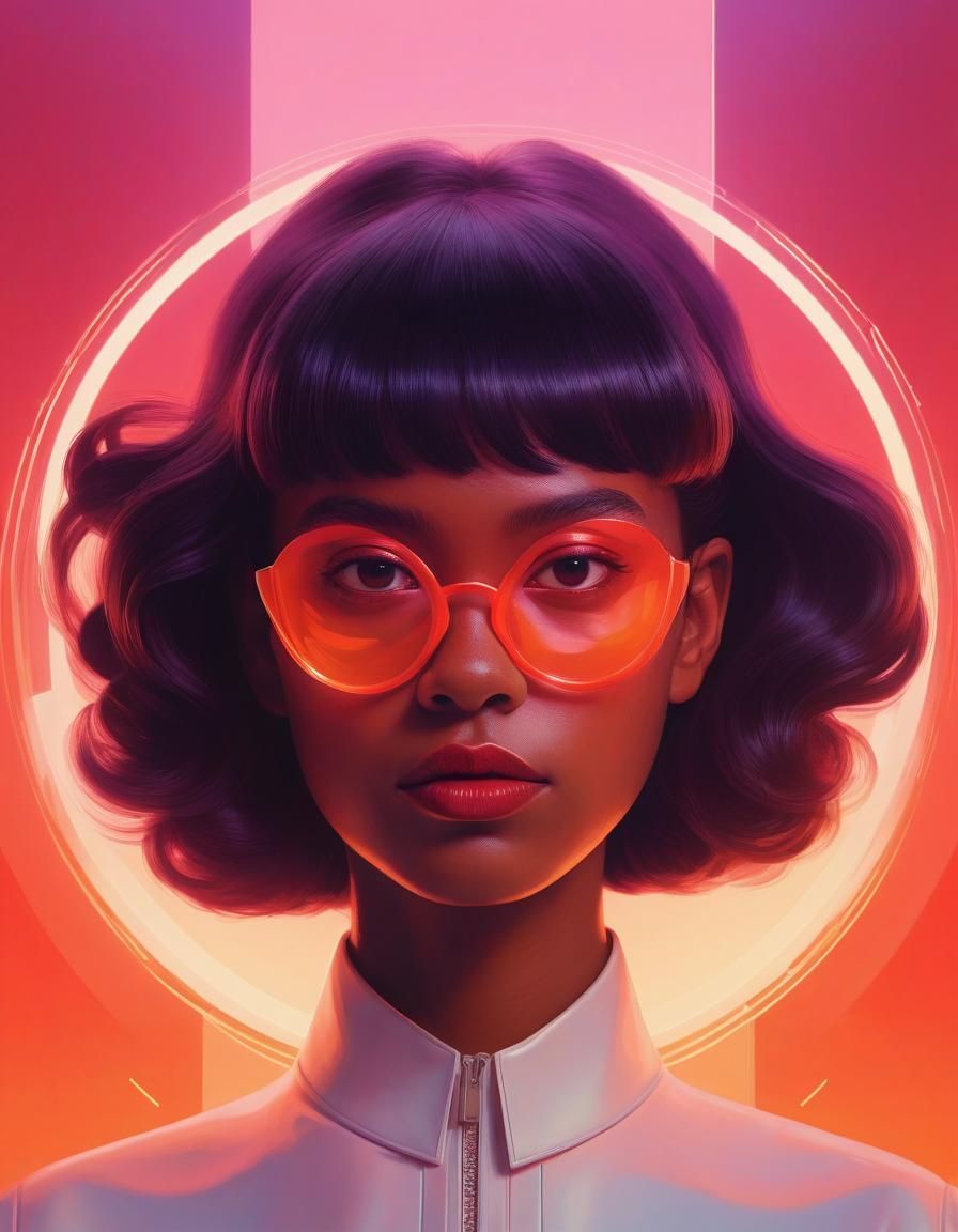 Ethereal Bloom in Retrofuturist Vermilion Style