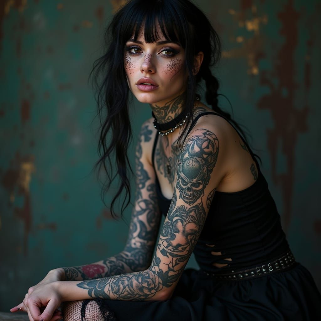 Gothic Goddess in Dark Romantic Style