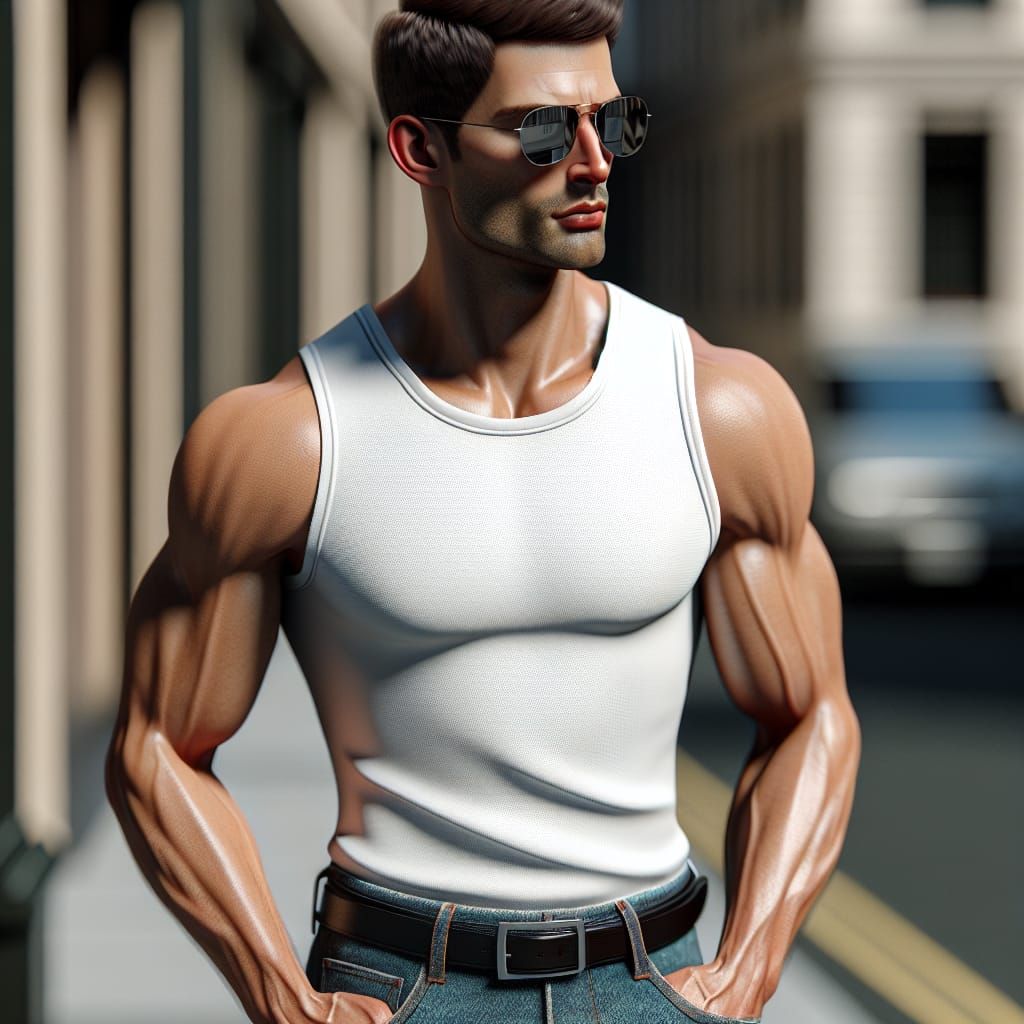 Realistic Image of a Man in Sunglasses