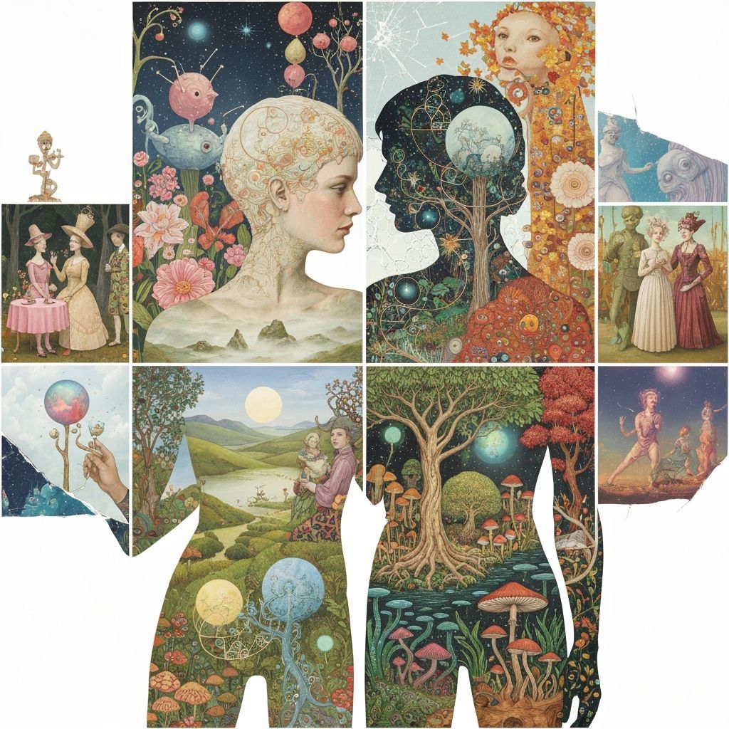 Surreal Garden Party in a Dreamlike Fantasy Style