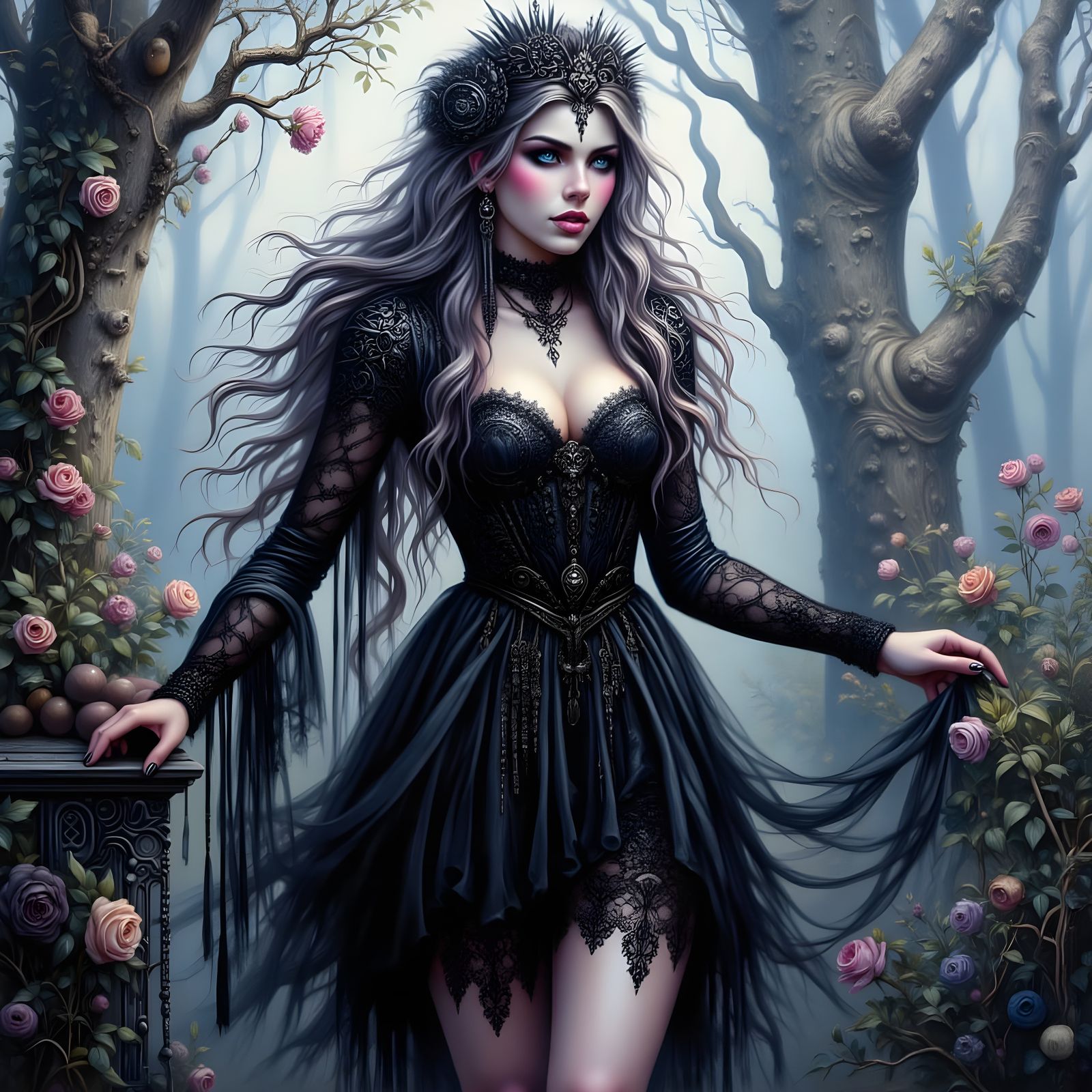 Romantic Goth Portrait of a Norse Goddess
