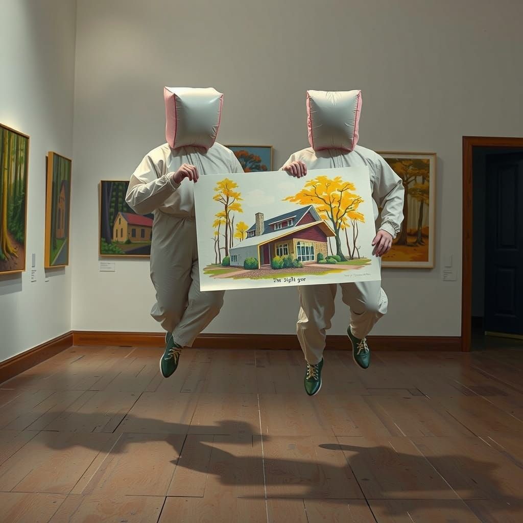 Levitating Czech Students in 1956 Style PVC Costumes