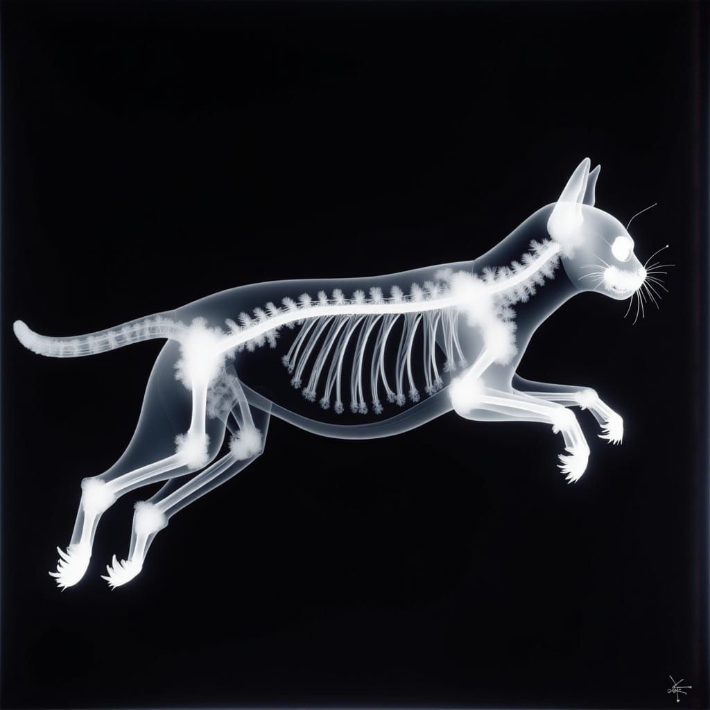 Photogram X-Ray of a Leaping Cat