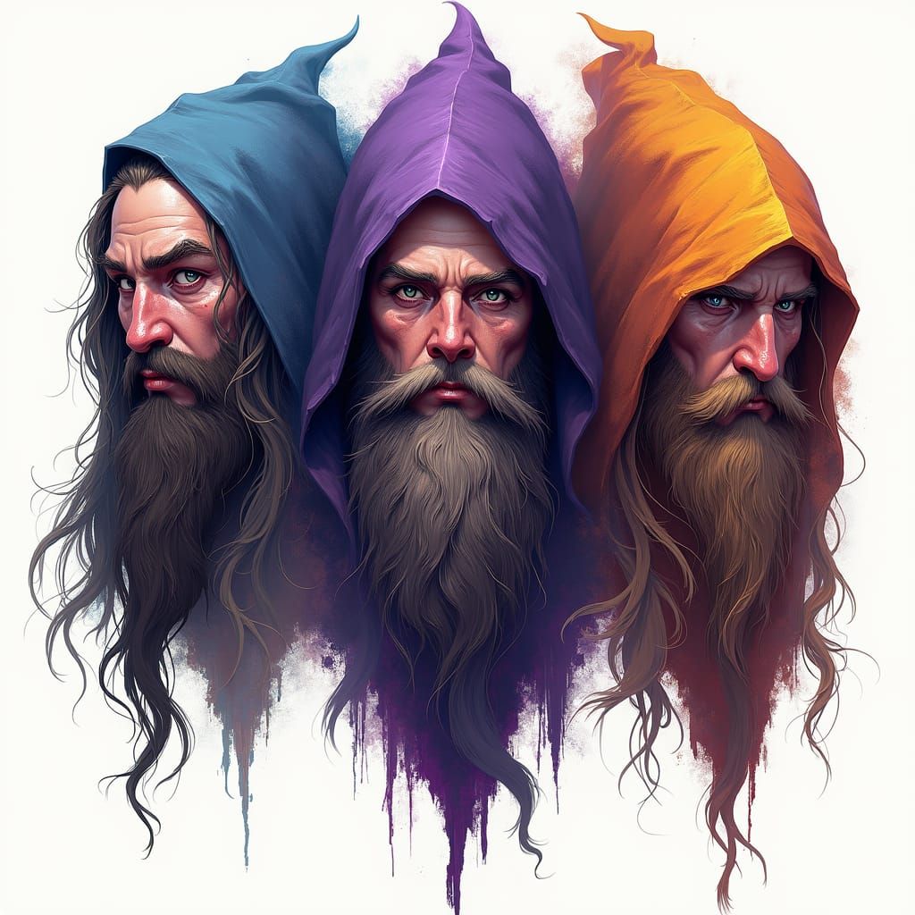 Fantasy Wizard Icon Designs in Dark Fantasy Style