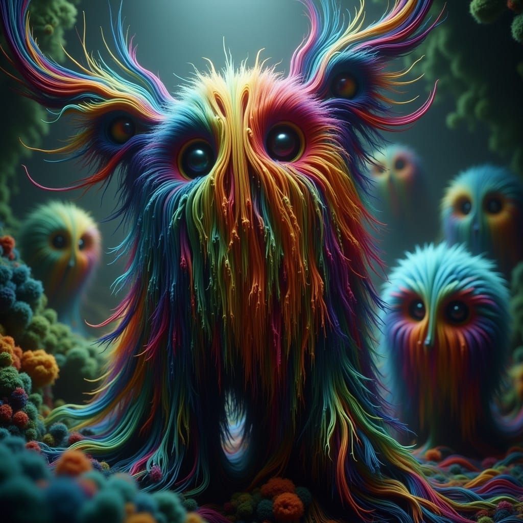 Majestic Stag in Vibrant Mushroom Realm