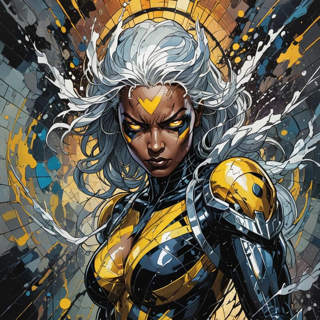 Storm in Stained Glass Glitch Art