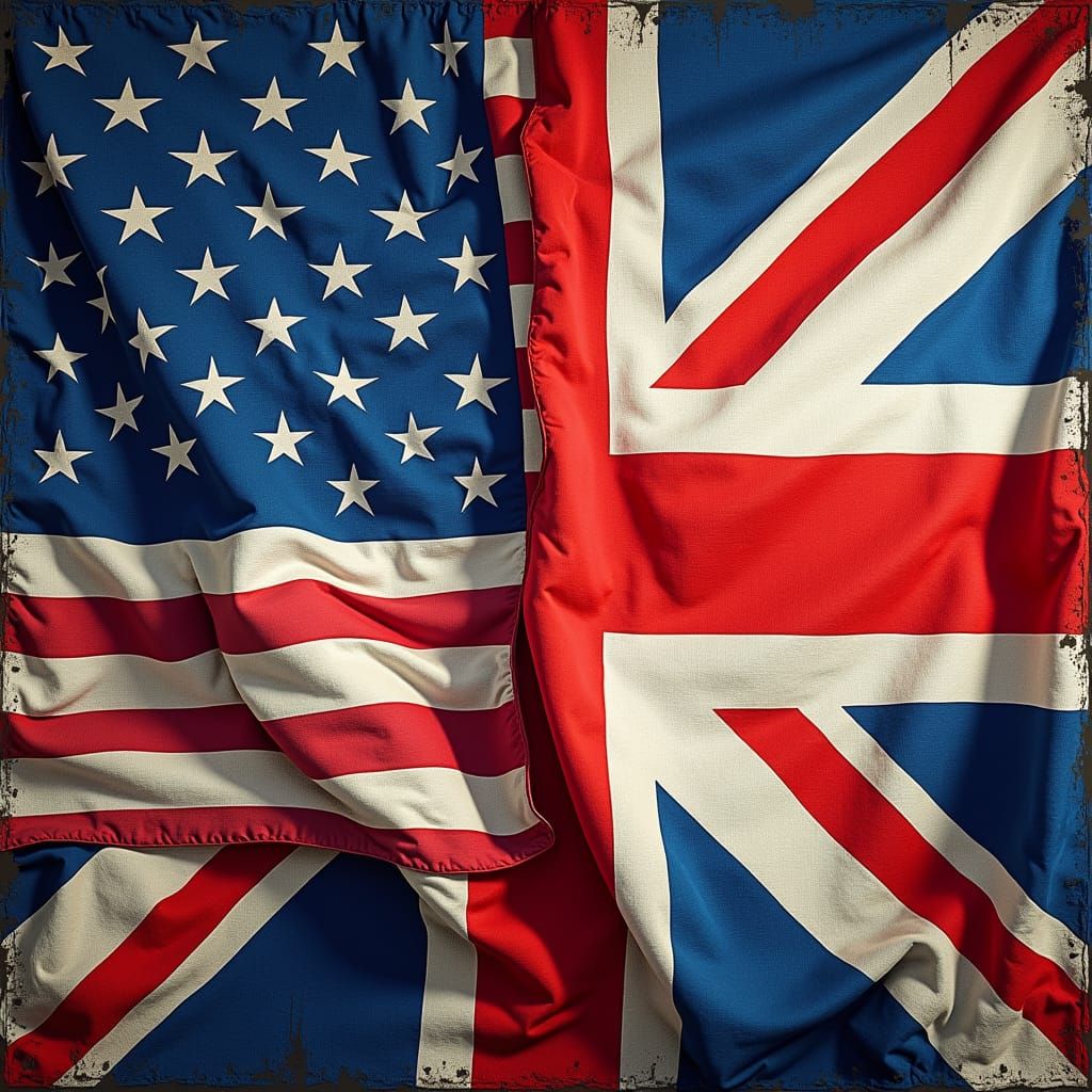 a fusion of a usa and uk flag with text "UK-Yankee" centrali...