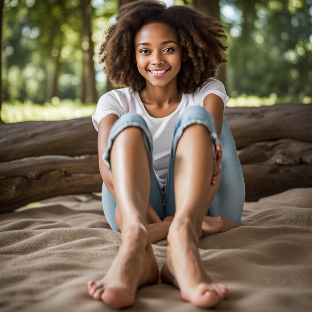Barefoot Teen Girl Close-Up: Perfect Proportions