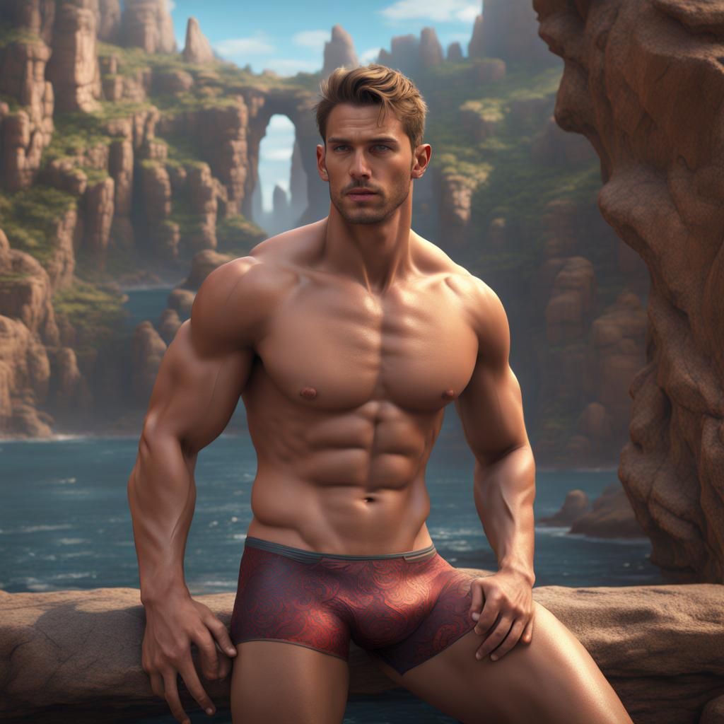 Hot guy in speedo showing bulge