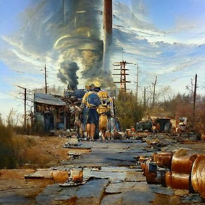 Post-Apocalyptic Fallout Landscape in Oil