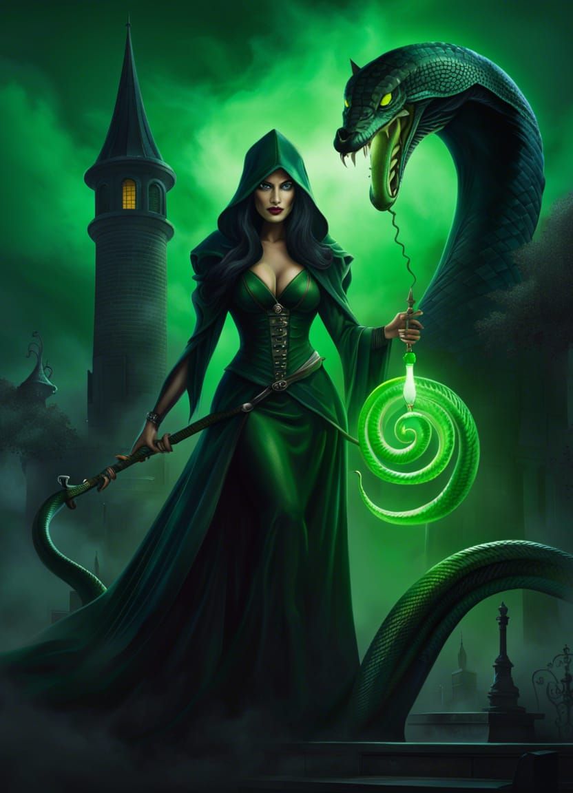 Witch with cobra