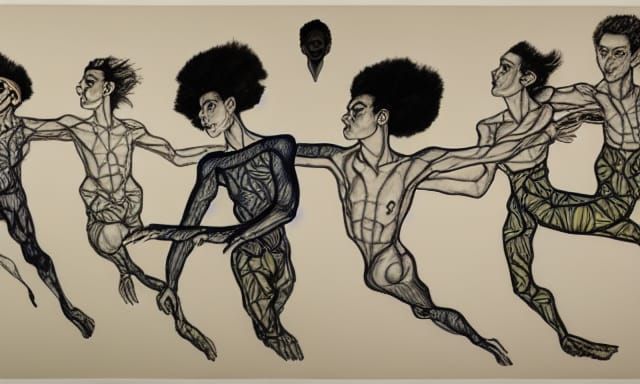 Jazz Dancers in Afrofuturistic Wonderland