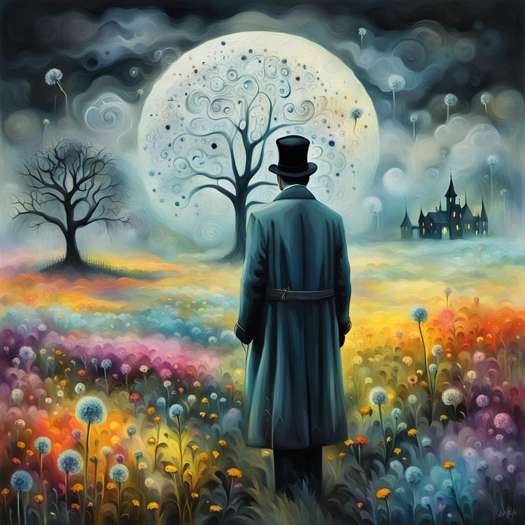 Halloween Wishes in Surrealist Dreamscape